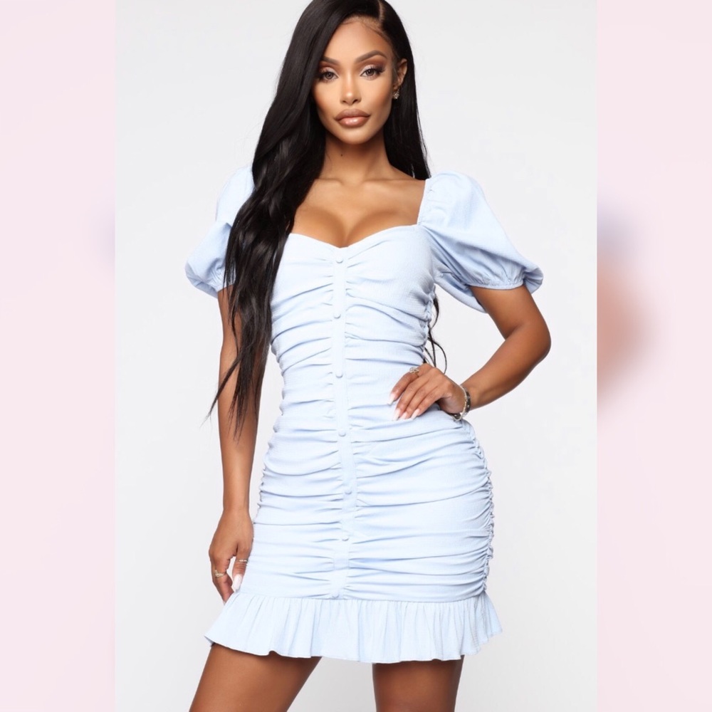 RUCHED MINI DRESS